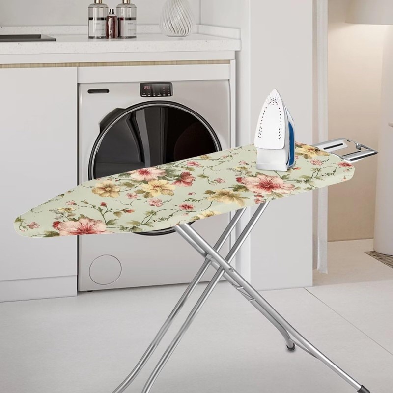 Darisoco Pink Floral Ironing Board Cover with Thick Padding Fits