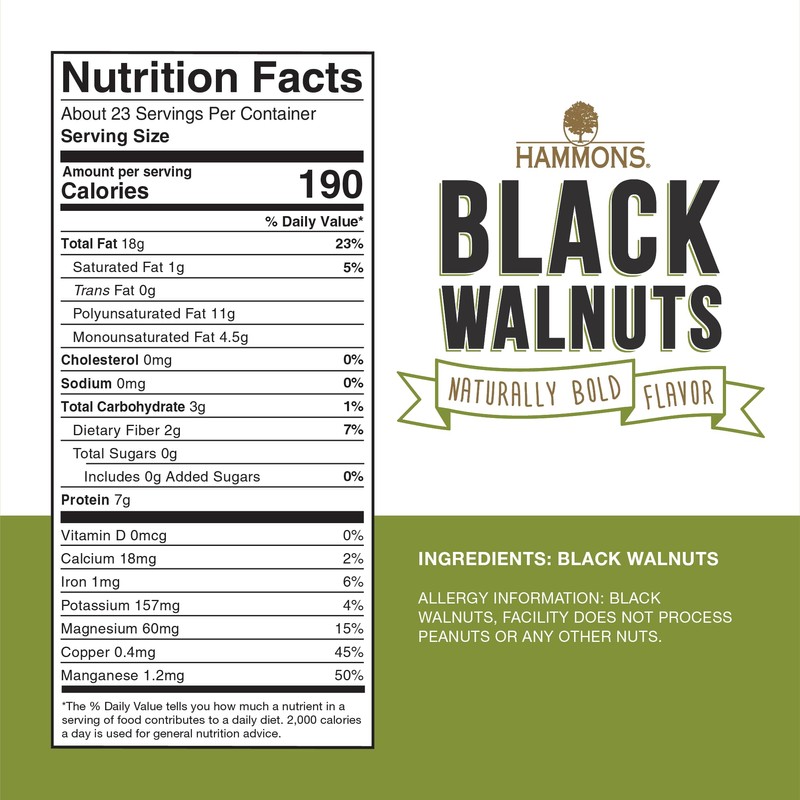 Hammons Fancy Large Black Walnuts -Wild Harvested - Non-GMO -