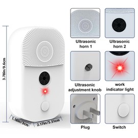 4Pack Upgraded Ultrasonic Bat Repellent Deterrent Devices for Attic, Bat Repellent for Indoor Use, Plug in Bat Deterrent System Bats Keep Away for Home Attic, Friendly to Human & Pet