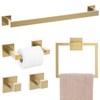 TQKAG Brushed Gold Bathroom Hardware Accessories Set 5 Pieces, Double