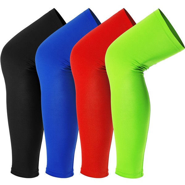 Mangas largas de compresión para piernas para hombres y mujeres, deportes de baloncesto y fútbol (colores mixtos, 4 piezas)