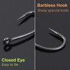Luroad 50pcs Barbless Carp Coarse Eyed Fishing Hook Size 2,