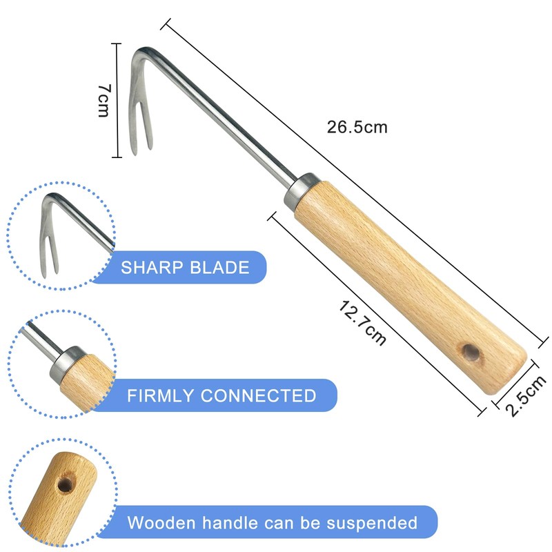 Gentpovth Pack of 2 Stainless Steel Gardening Hand Weed Cutters,