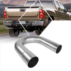 PM PERFORMOTOR 180 Degree U-Bend DIY Custom Mandrel Exhaust Tubing,2.5" OD,Universal Fit,Mild Steel,PM-PP-25-180-RW