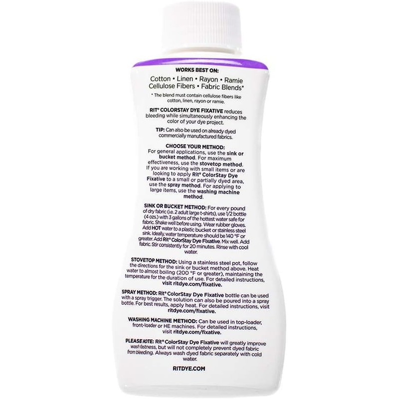 Rit Dye RIT COLORSTAY, 8 fl oz, Dye Fixative Limited