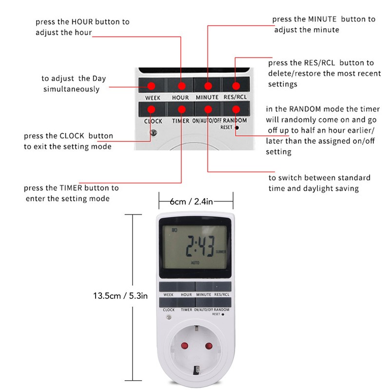 Timer Outlet Digital Intelligent Energy Saving Flame Retardant High Power