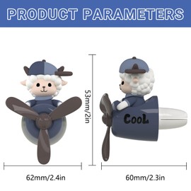 2Pcs Pilot Car Air Fresheners, Cute Rabbit Car Vent Clip Air Freshener with 8 Fragrant Tablets Automotive Air Outlet Fan Diffuser, Automotive Interiors Vent Decoration (Monkey+Rabbit)