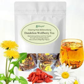 15 Bags Dandelion Wolfberry Tea, Natural Kidneys & Liver Health Goji Berry Chrysanthemum Cassia Seed Tea, Seven Natural Herbal Ingredients, For Kidney & Liver Health(15bags, 150g)