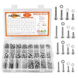 1407-Piece Stainless Steel Screws Set, M2/M3/M4/M5 Machine Screws, Cylinder Head Screws, Thread Screws Set, Hexagonal Screws Set for Electronic Products, Car Repair