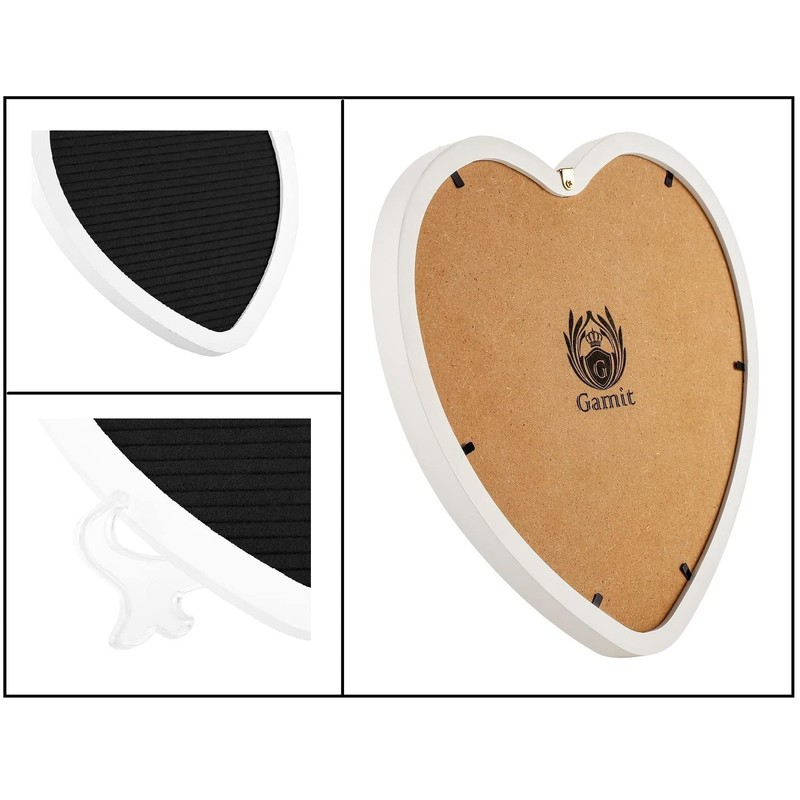 G GAMIT Heart-Shaped Felt Letter Board Message Sign,10x10 inches Message