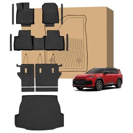 Alfombrillas Peleus para Toyota RAV4 híbrido 2026, forro para piso y compartimiento de carga para todo tipo de clima con tapete de respaldo, ajuste personalizado para RAV4 híbrido 2026 (compatible con
