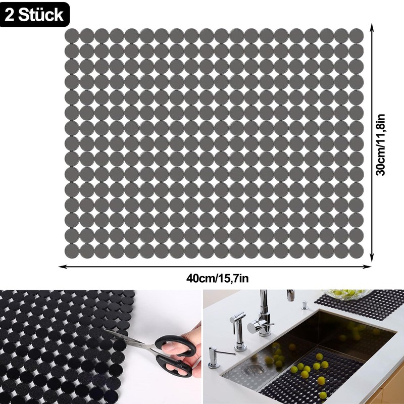 aghoer PVC Sink Mat for Kitchen Sink - Grey 30