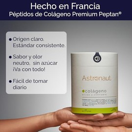 Colágeno Hidrolizado Premium 400g - Hecho en Francia, Alta absorción, Sin Sabor, Sin Azúcar - Astroonaut