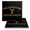 Yellowstone TV Show Dutton Ranch Square Ceramic Coasters, Set of