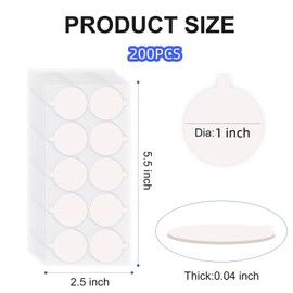 Hasefam 200Pcs Double Sided Tape for Acoustic Foam Panels, Removable Mounting Tape Wall Strong Adhesive Sound proofing Transparent Putty Clear Sticker Heavy Duty 1inch Round