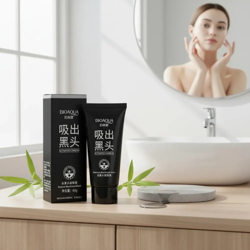 Kit 2 Mascarillas Bioaqua Puntos Negros Nariz Frente Barba
