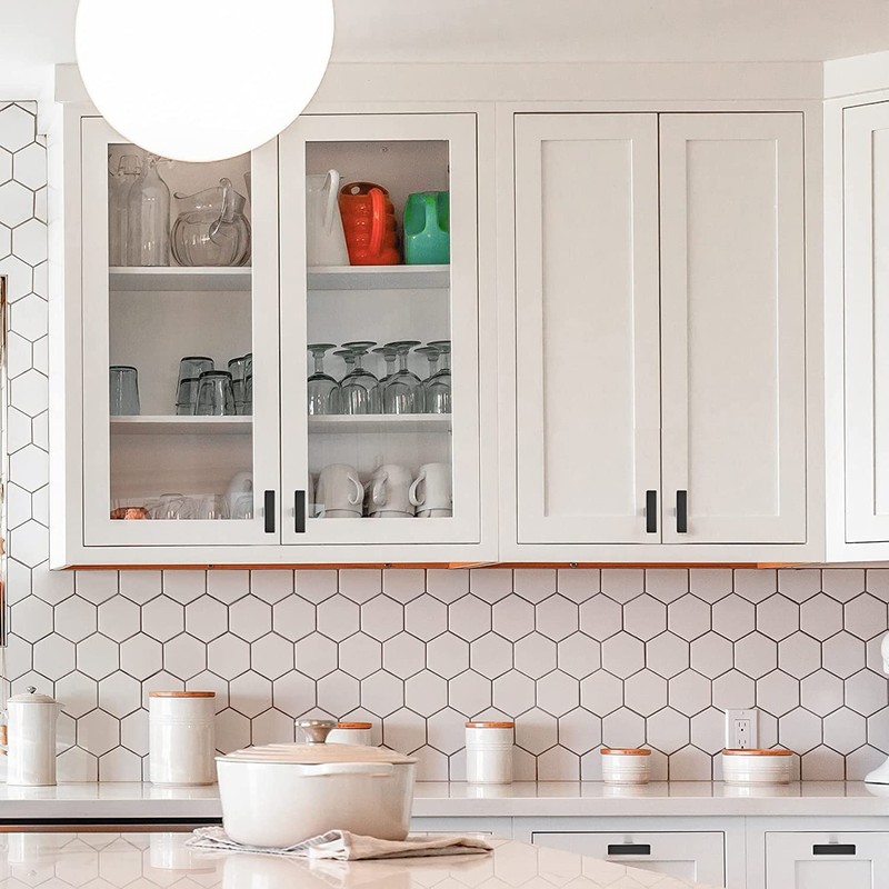 Ravinte 10 Pack Black Square Bar Cabinet Knobs 2 Inch