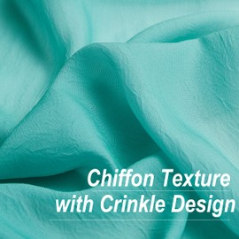 1 Piece Ombre Chiffon Sheer Window Scarf Valance Curtains 18ft for Living Room, Home Decor, 52"x216" Long Crinkle Soft Window Top Sheer Voile Valance for Wedding Party Decor, Teal