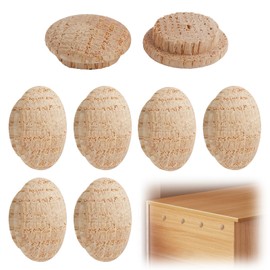 Pack of 8 15 mm Oak Wood Cover Caps for Drill Holes – Cover Caps Round Hole Covers Wood Pipe Plugs, Screw Cover and Blind Plugs, Wood Caps for Blind Drilling, for Furniture