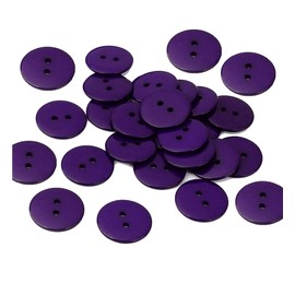 23mm (7/8 Inch) Round Resin Buttons 2 Holes Sewing Craft Buttons Supplies Clothing Scrapbooking Card DIY Crafts (Purple, 25 pcs)