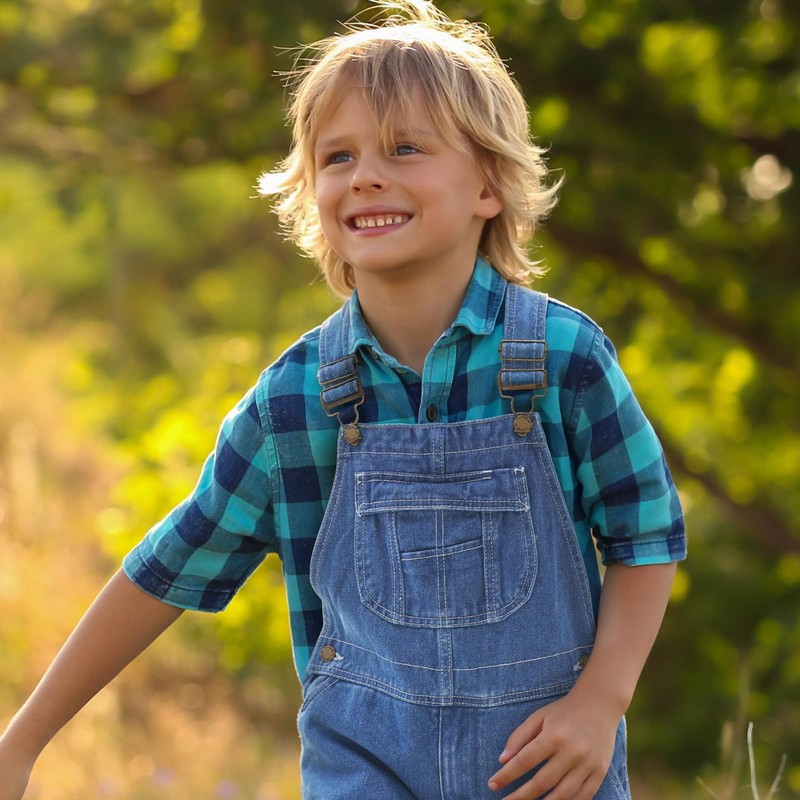 HISEA Boys' Denim Bib Overalls Size 4-16, Boys Youth Relaxed