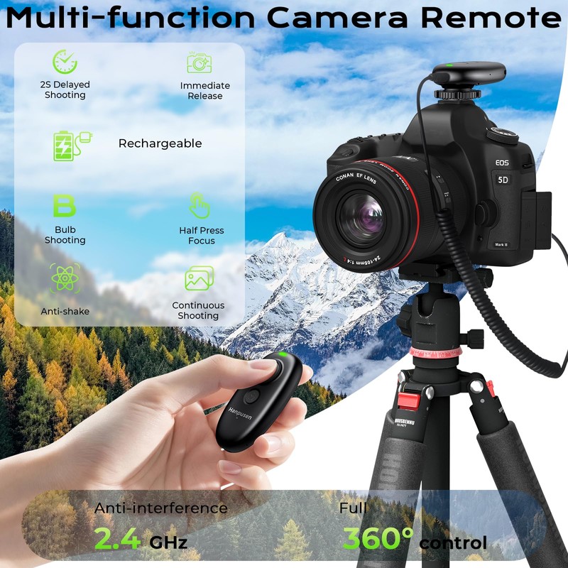 Hanpusen Rechargeable Camera Remote Shutter Release for Canon