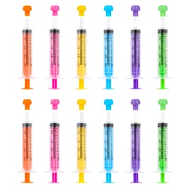 Plastic Syringes, Pack of 12 Disposable Syringes, 10 ml Syringes with Cap, for Feeding Small Animals and Dispensing Liquids