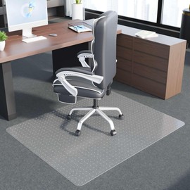 100pointONE Office Chair Mat for Low Pile Carpet Floor, Clear Carpet Chair Mat for Home & Office, Sturdy Floor Mat for Office Chair 60"x48"