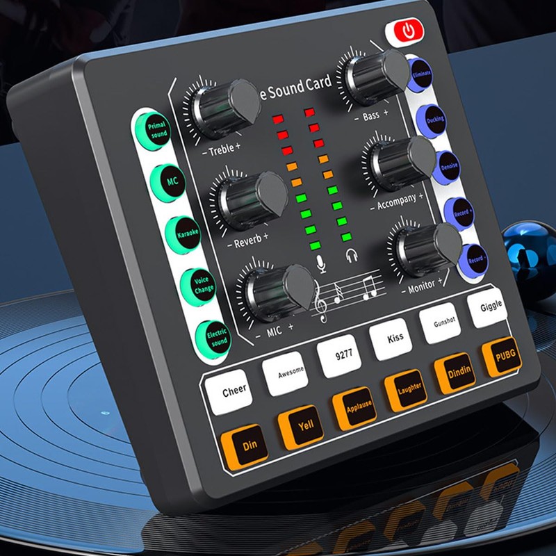 AnnuoYi M8 Audio Mixer,Live Sound Card,Portable Audio Mixer, Audio Interface