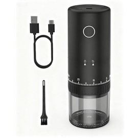 CEVING First Grind-While-Charging Rechargeable Coffee Grinder, 1.7X Faster Grinding with 38 External Adjustable Settings, Conical Ceramic Burrs & 2000mAh Battery, Portable for Travel, Camping, etc.