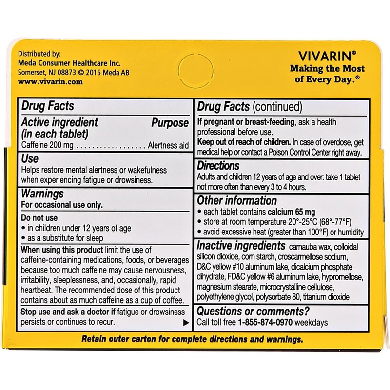 Vivarin Caffeine Alertness Aid, Tablets 40 ea (Pack of 6)