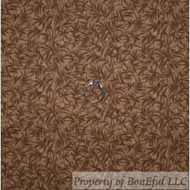 Signature BonEful FABRIC FQ Cotton Quilt Dark Brown Tonal Leaf Bamboo Palm Tree Garden USA