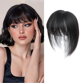 YAMI Hair Toppers for Women Real Human Hair Toppers for Women with Thinning Hair Topper with Bangs Hair Toppers for Women Hair Pieces for Women (Natural Black)
