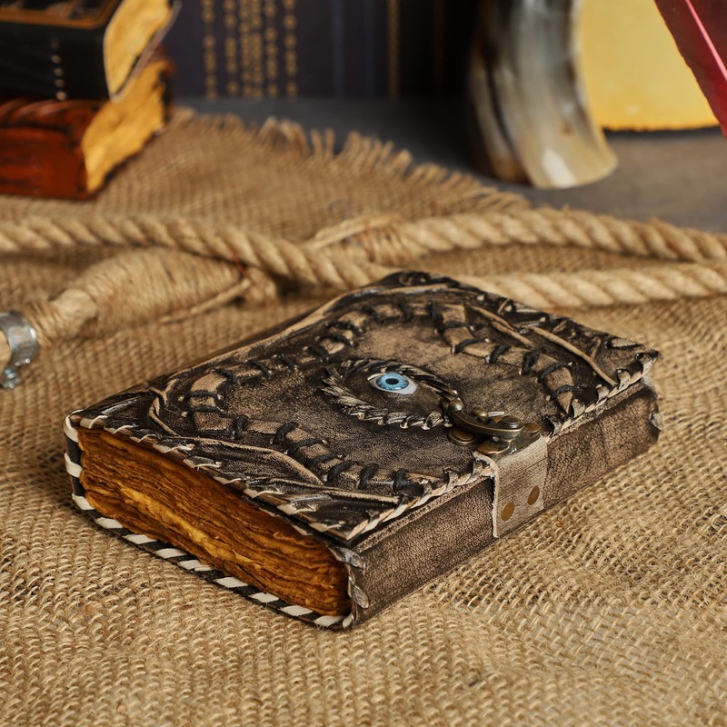 Hocus Pocus Book of Spells Leather Journal Deckle Edge Paper