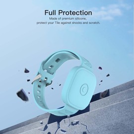 2-Pack Case for Tile by Life360 Mate (2024) / Tile Mate 2022,Waterproof Tile Mate Bracelet for Kids,GPS Tracker Anti-Lost Adjustable Tile Mate Strap for Toddler Child-Pink+Glow Blue, White+Green