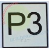 BuildingSigns.com Elevator Floor Number P3 Sign- Elevator JAMB Plate Floor