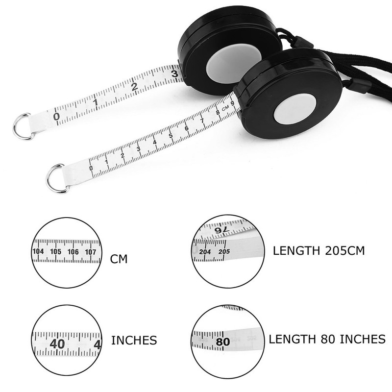 WIN TAPE 80'' / 205 CM Black Retractable Tape Measure