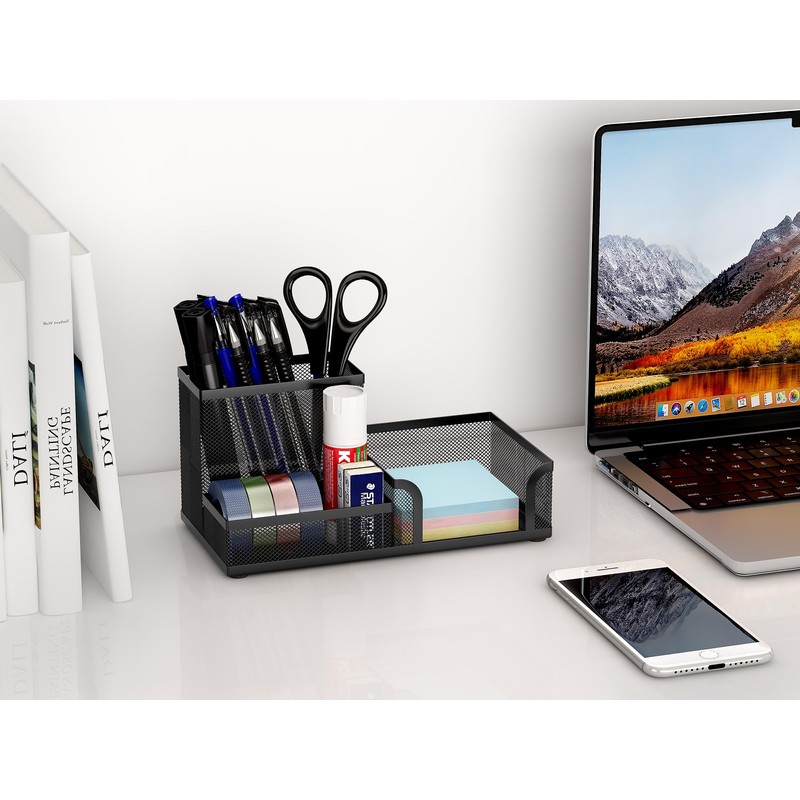 EasyPAG Office Mesh Desk Tidy Versatile Stationery Storage Desktop Sticky