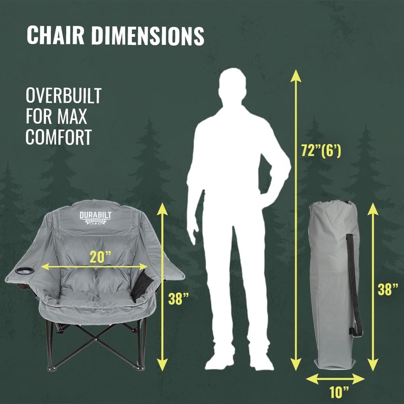 DuraBilt Oversized XL Heavy Duty Chair – Wide Folding Camp
