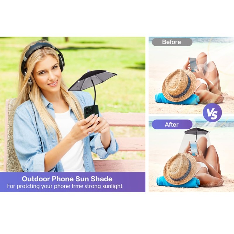 CxStarLiCU Magnetic Phone Umbrella For Sun, Umbrella for iPhone 15