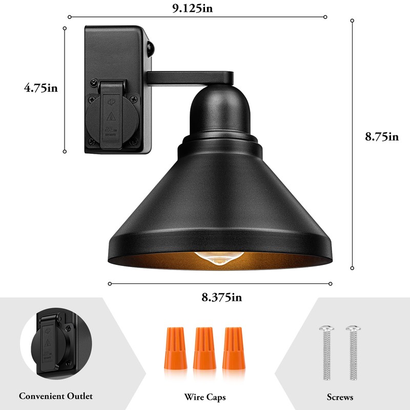 Brightever Motion Sensor Outdoor Wall Lights, Dusk to Dawn Porch