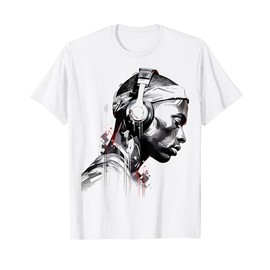 Men Painting Art Headphone Human Drawing Graphic Men T-Shirt