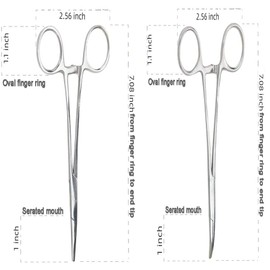 2Pcs Hemostat Forceps Stainless Steel Locking Clamps Curved Straight Plier,Hemostat Locking Forceps Stainless Steel Forceps Locking Tweezers Clamp,Curved and Straight 3-Stage Locking Clamp Forcep