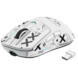 A.JAZZ x ATTACK SHARK X3 Ultra Lightweight 1.7 oz (49 g) Gaming Mouse, Wireless 2.4 G/Bluetooth, Wired Type-C PAW3395 Sensor, Top-Class Accuracy, 26,000 DPI Holding, DIY, Convenient to Carry, TTC