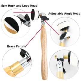 O'SKOOL 50mm Bowl Sander Tool with Rotatable Spindle Head,10 Assorted 50mm Discs kit for Woodturning, Bowls