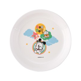 Taiwa MC-34-LBD Children's Tableware, Snack Plate, Diameter 6.3 x Height 0.9 inches (16.0 x 2.2 cm), Plastic, Flat Plate, Dishwasher/Storage Safe for Lunching, Made in Japan