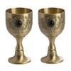 VIDAYA Chalice Goblet, Hand-Made Vintage Pure Copper Engraving Flower Pattern