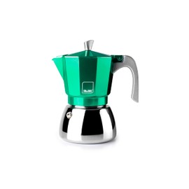 IBILI Elba Green Espressomaschine, 6 Tassen, 300 ml, Aluminiumguss, Edelstahlboden, induktionsgeeignet