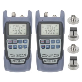 PATIKIL 2pcs 650nm Fiber Optical Tester, Optical Power Meter Built-in 10MW Visual Fault Locator Fiber Light Meter with 2.5mm SC FC Connector Test Equipment for Network Testing Tools