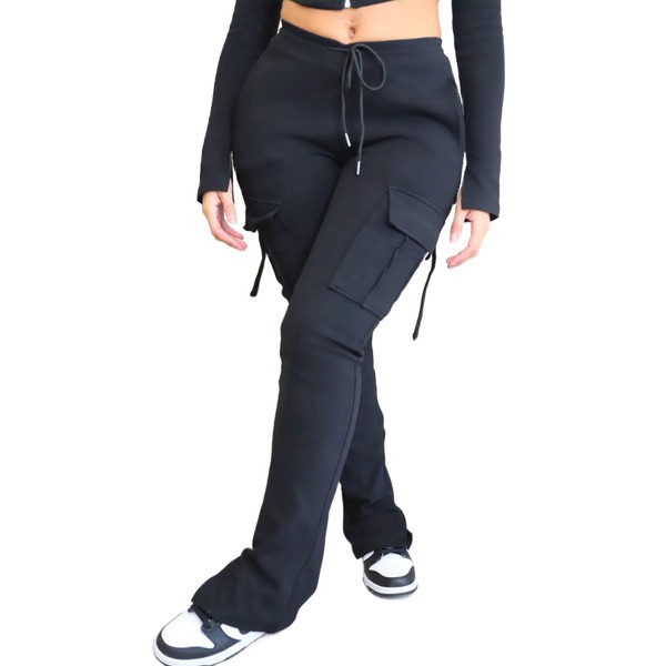 SHINFY Womens Cargo Sweatpants Drawstring High Waisted Sweat Pants Cargo